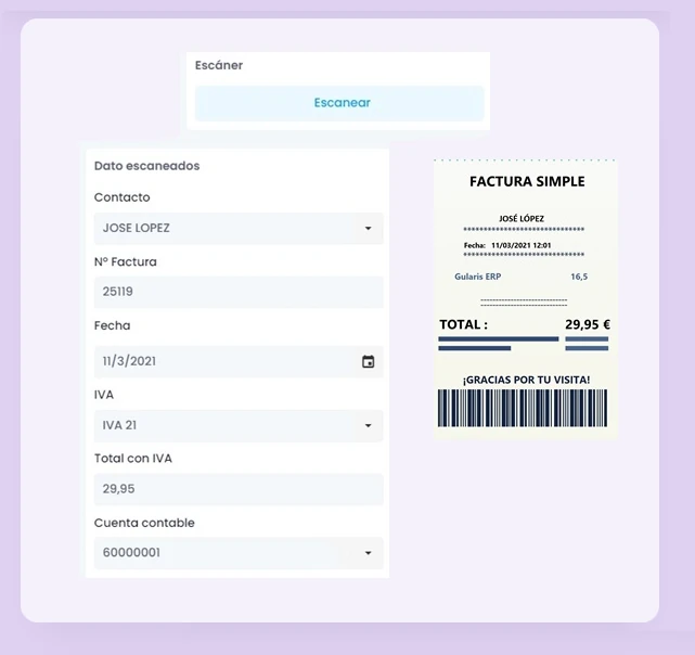 Módulo para escanear gastos