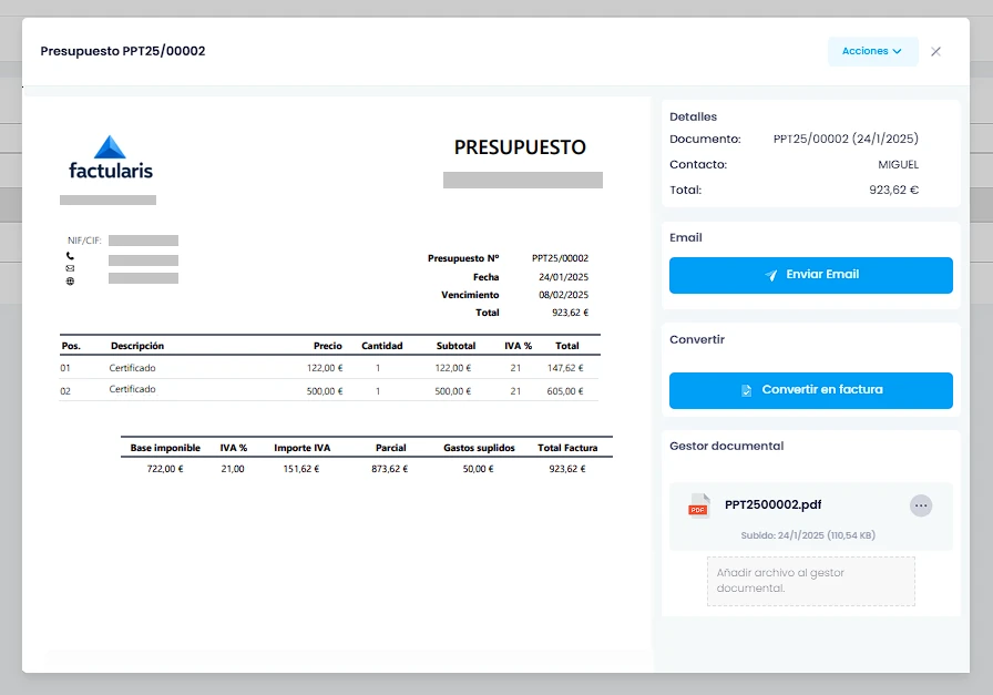 Programa de contabilidad para pymes con contabilidad automática en Factularis
