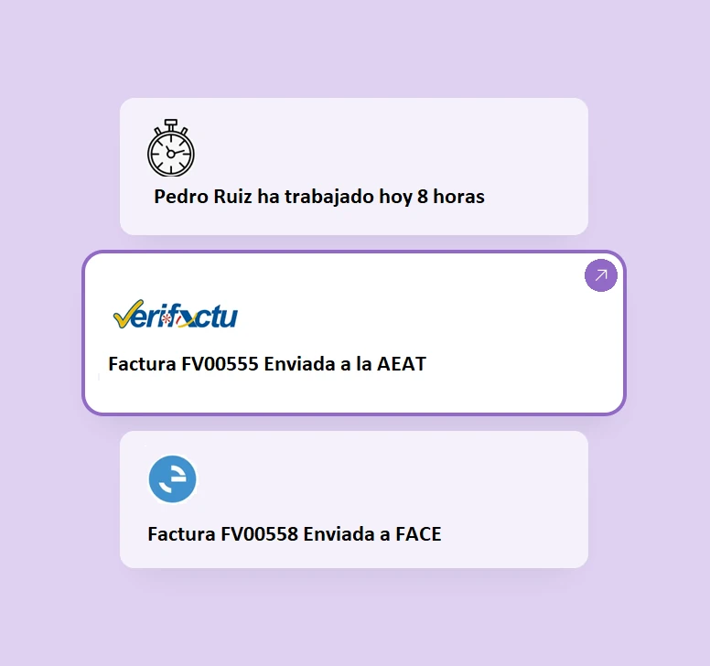 Cumple con Verifactu, factura electrónica y control horario